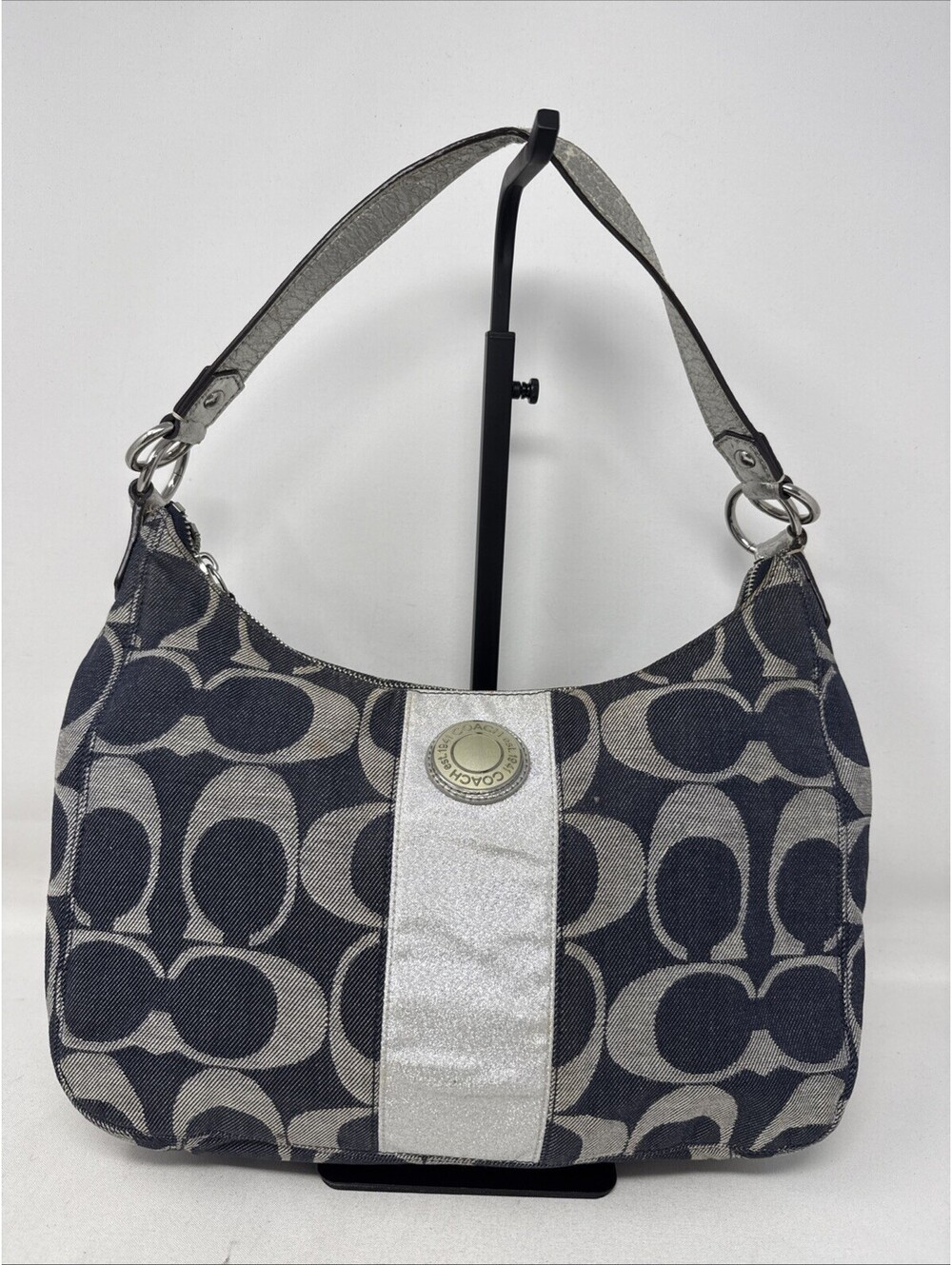 Coach Denim Signature Shoulder Hobo Bag F17439